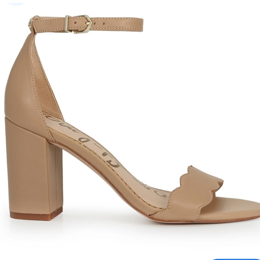 Sam Edelman Tan Block Heel Sandals with Ankle Strap